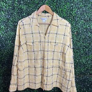 CJ Banks, Yellow Casual Long sleeve Button up, Women’s Size 2Xl